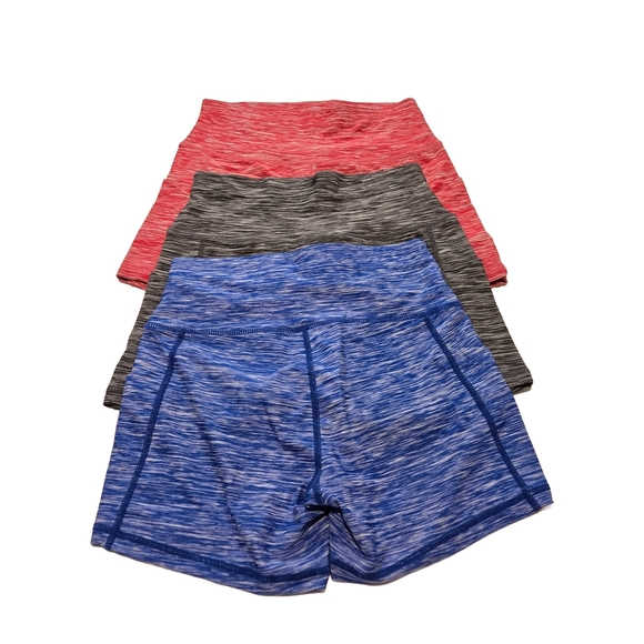 Set of Three Athletic Shorts in Red, Gray, and Blue (New) - Picture 1 of 12